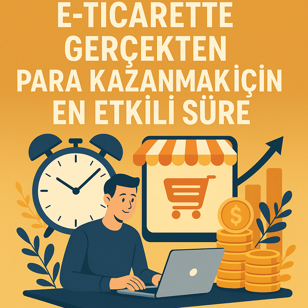 Generate a high-quality, relevant image prompt for an article about: E-Ticarette Gerçekten Para Kaz