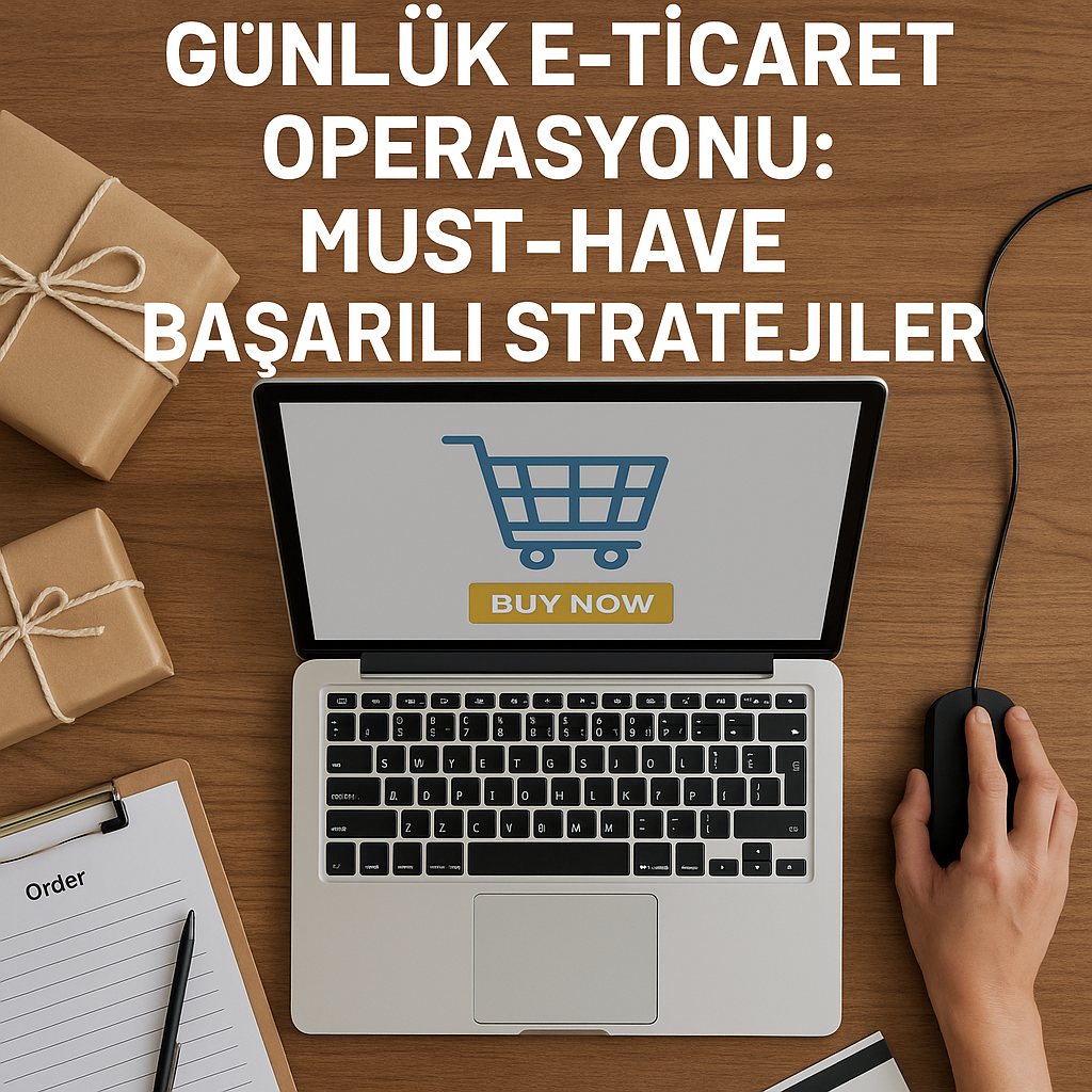 Generate a high-quality, relevant image prompt for an article about: Günlük E-Ticaret Operasyonu: