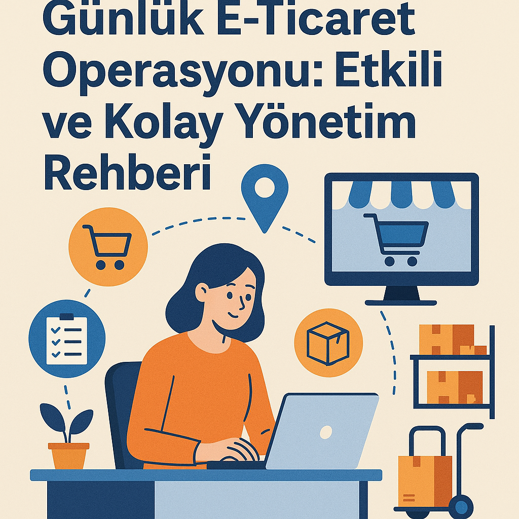 Generate a high-quality, relevant image prompt for an article about: Günlük E-Ticaret Operasyonu: